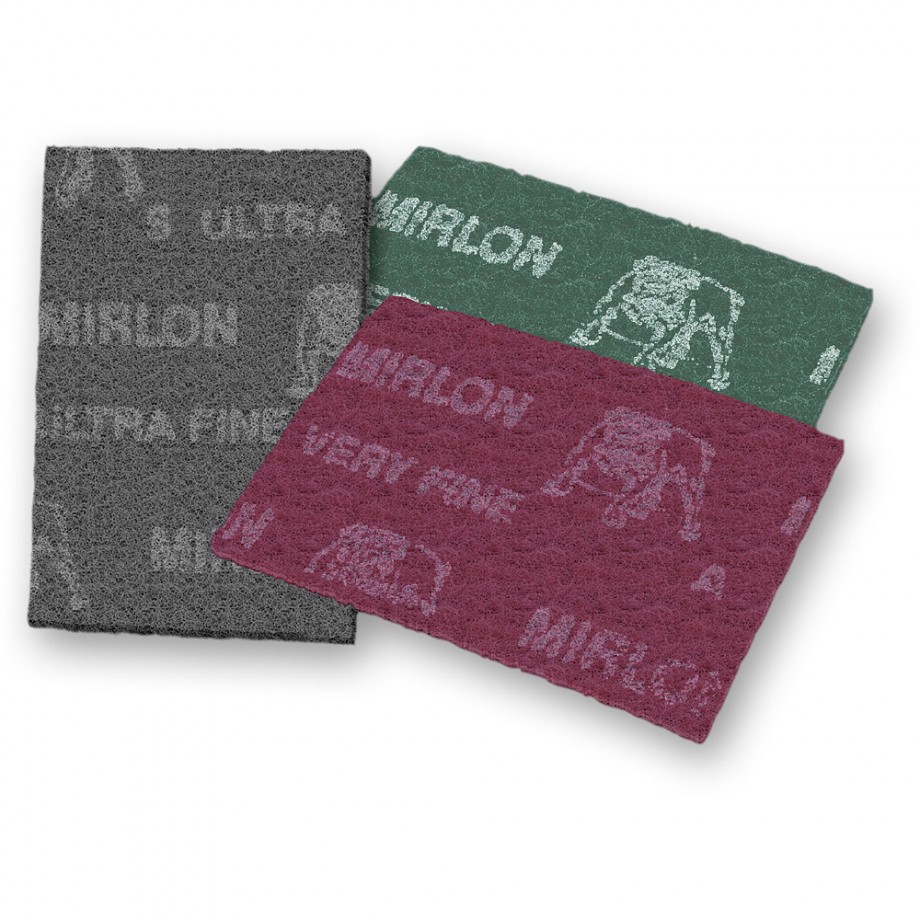 Mirka Mirlon Total Scuff Lot de 25 patins de ponçage non tissés Grain extra fin 800/11,4 x 22,9